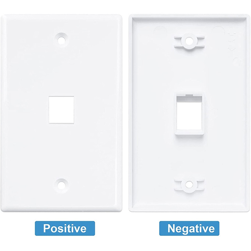10 pack 1 portu Keystone ligzdas sienas plāksne, zema profila Ethernet sienas plāksne, vienas grupas sienas plāksnes Keystone Jack White