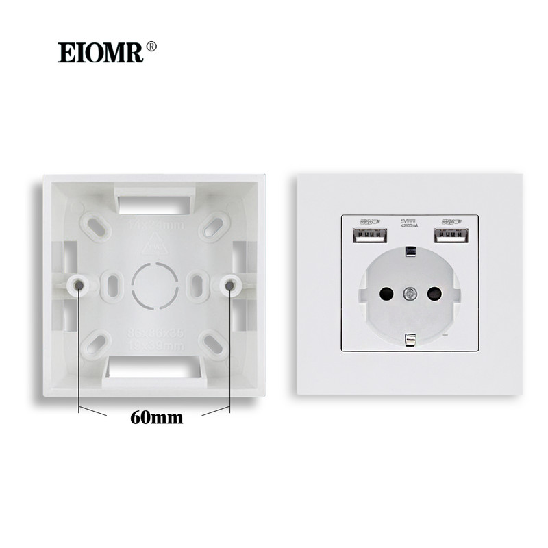 EIOMR EU Razvodna kutija Utičnica Prekidač Razvodna kutija Površinska instalacijska kutija Bijela 86mm*86mm*35mm Vanjska montažna kutija