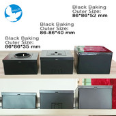 Premium Baking Black 35/40/52 mm slēdža uzstādīšanas kārba Sienas virsmas savienojuma komplekta kārba, ligzda Ārējā montāžas izejas kārba