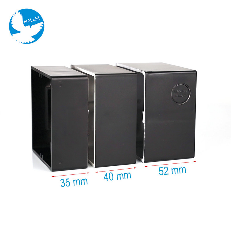 Premium Baking Black 35/40/52 mm slēdža uzstādīšanas kārba Sienas virsmas savienojuma komplekta kārba, ligzda Ārējā montāžas izejas kārba