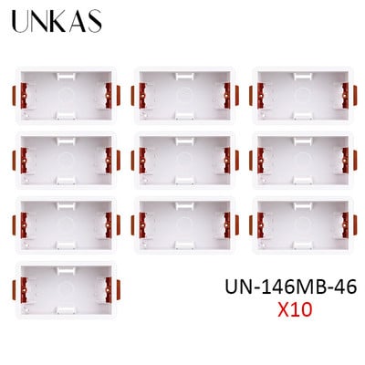 UNKAS Kutija za suhe obloge za gipsane ploče / gipsane ploče / gipsane ploče 46 mm dubine zidne sklopke Utičnica 86 mm / 146 mm kazeta