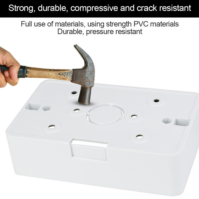 Vanjska kutija za ugradnju 118mm*74mm*34mm za 118 tipova prekidača ili utičnica Otpornost na vatru Primjenjuje se za bilo koji položaj zidne površine