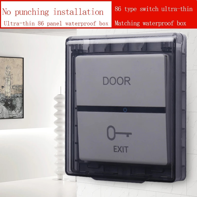 86 tüüpi isekleepuv seinakontakti veekindel kast elektripistiku kate Vannitoa seinalüliti kaitsekate pistikupesa pritsmed