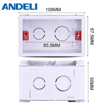 ANDELI Кутия за стенен монтаж Вътрешна/повърхностна касета Бяла кутия 106*66 mm Стандартен ключ и контакт за САЩ