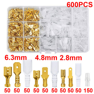 Karbi isolatsiooniga emasjuhtme pistik 2,8/4,8/6,3 mm elektriline pressklemmid klemmilabida pistikute valik komplekt