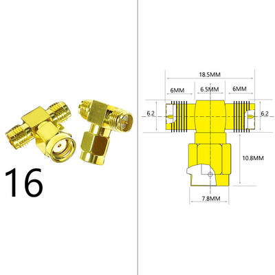 DexMRtiC SMA muški / ženski RF koaksijalni adapterski konektor Ravni pravi kut T tipa razdjelnik pozlaćen NOVO Veleprodaja