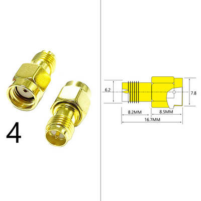 DexMRtiC SMA muški / ženski RF koaksijalni adapterski konektor Ravni pravi kut T tipa razdjelnik pozlaćen NOVO Veleprodaja