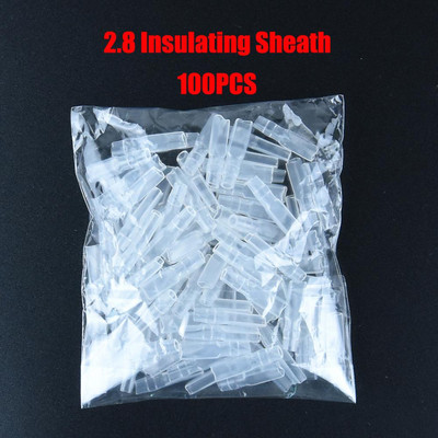 100 gab/partija 2,8/4,8/6,3 mm sieviešu un vīriešu gofrēšanas spailes misiņa automašīnas skaļrunis elektrisko vadu savienotāji un izolācijas apvalks