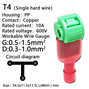 10/20/40/50Pcs T-Tap Connector Бърз конектор за електрически кабел Snap Splice Lock Wire Terminal Waterproof Crimp Wire Terminal