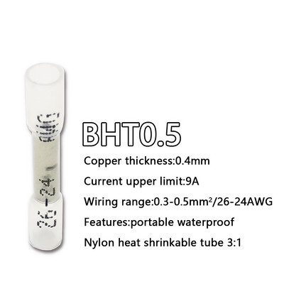 Kuumakahanevad põkkjuhtme konnektorid, veekindlad isoleeritud autojuhtmed, kaabli pressklemmid AWG 26-10 0,3-6,0 mm2