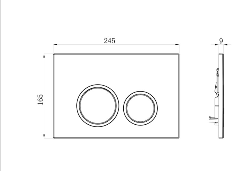 Must nupupaneel peidetud tsisterni loputuspaagi paneeli jaoks Kahekordse loputusega ümmargune nupupaneel