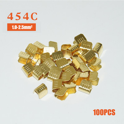 100 tk U-kujulised vasest rõngasklemmid, isoleerimata autode ja mootorrataste kaabli traadi põkkliitmikuga pressühendused DJ454A/B/C 453 452