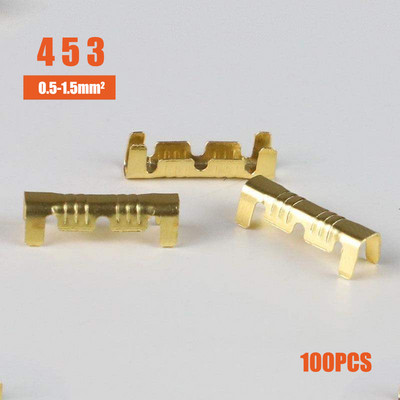 100 tk U-kujulised vasest rõngasklemmid, isoleerimata autode ja mootorrataste kaabli traadi põkkliitmikuga pressühendused DJ454A/B/C 453 452