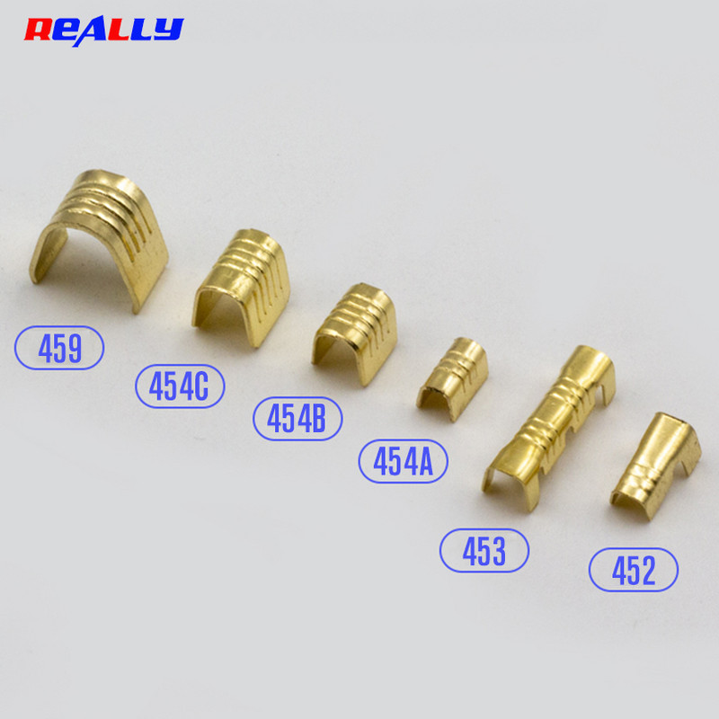 100 tk U-kujulised vasest rõngasklemmid, isoleerimata autode ja mootorrataste kaabli traadi põkkliitmikuga pressühendused DJ454A/B/C 453 452