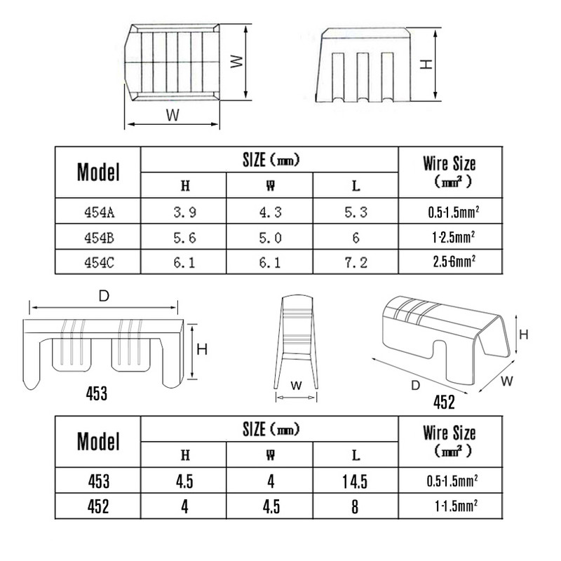 100 tk U-kujulised vasest rõngasklemmid, isoleerimata autode ja mootorrataste kaabli traadi põkkliitmikuga pressühendused DJ454A/B/C 453 452