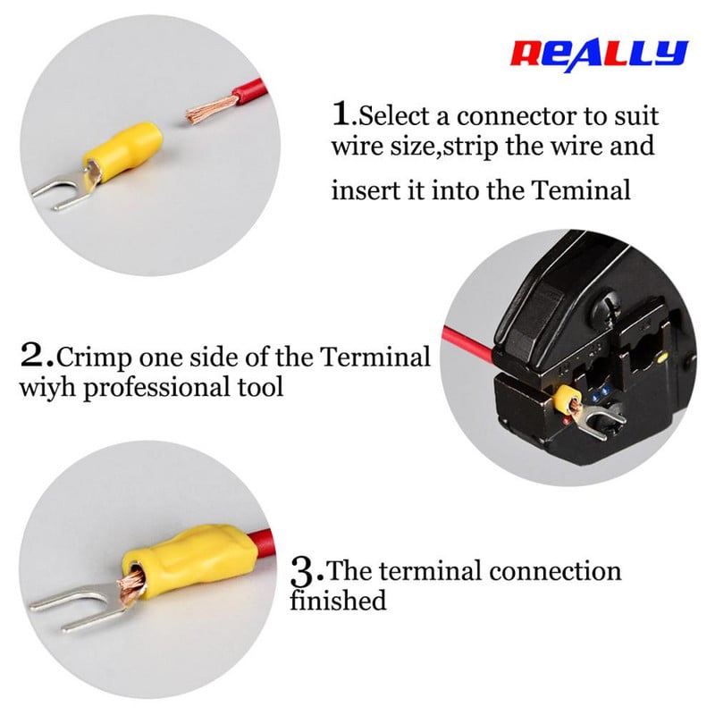 100 gab. SV gofrēšanas spailes lāpstas dakšas savienotājs vads vara gofrētais savienotājs izolēts vada tapas gala spaile SV1.25/2/3.5/5.5