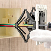 10gab 86 mm tumšās kastes remonta skrūves slēdzis Vecā ligzdas kārbas nomaiņa Fiksētas sienas remonta kārbas atbalsta stieņa elektriķa piederumi