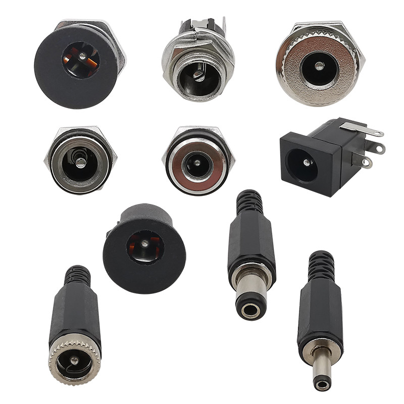 10 vnt nuolatinės srovės jungtys 5,5x2,1 mm 3,5x1,3 mm nuolatinės srovės maitinimo kištukas, vidinis lizdas, lizdas, veržlė, skydelio tvirtinimo nuolatinės srovės maitinimo adapterio jungtis 5,5*2,1
