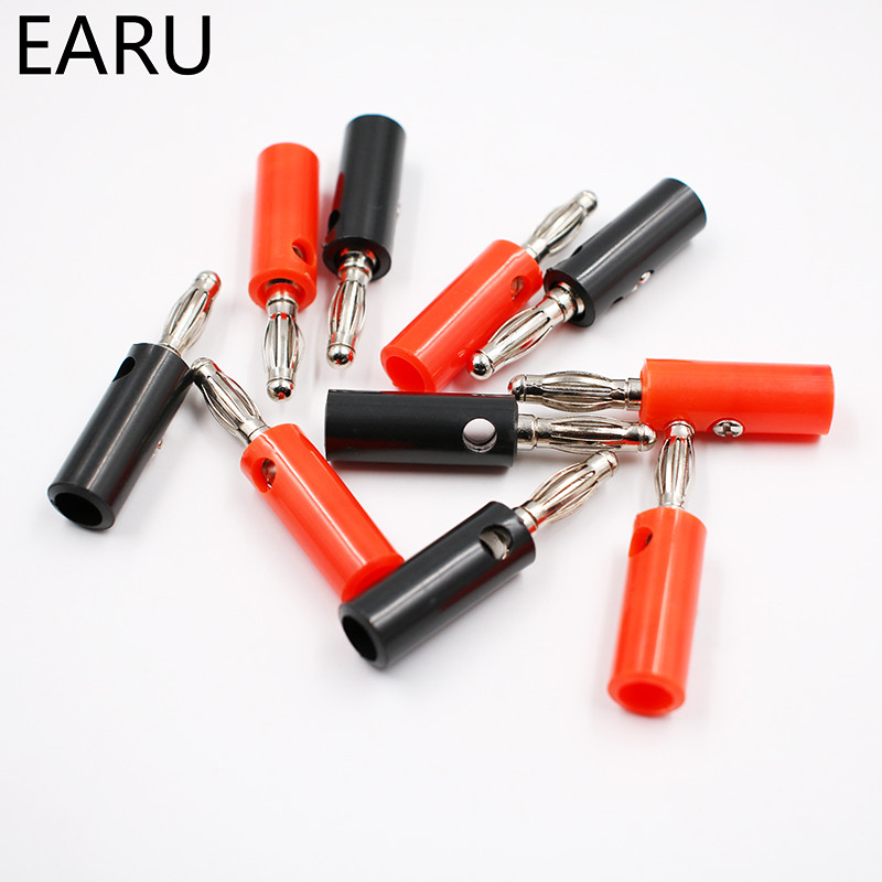 10gab.Audioskaļruņa Skrūve Banānu Zelta plākšņu kontaktdakšas Savienotāji 4mm NOLIKUMS BEZMAKSAS PIEGĀDE Black Red Facotry tiešsaistes vairumtirdzniecība zelta