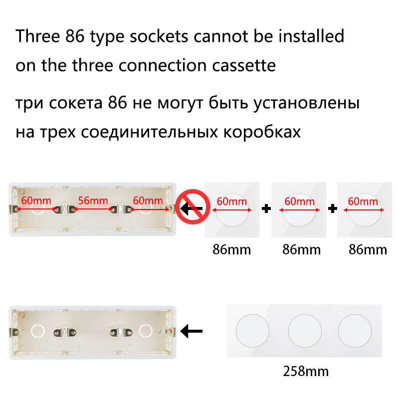 Unutarnja instalacijska kutija Ožičenje Stražnja unutrašnjost Razvodna kutija Razvodna kutija Kaseta Tamna kutija za trostruku utičnicu i prekidač 258mm*86mm