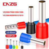 100 tk E0508 E7508 E1008 E1508 E2508 isoleeritud ümbrised Klemmiploki Juhtme otsa juhtme pistik Elektriline pressimine Terminaatori Kriim