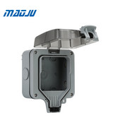 pret laikapstākļiem izturīgs vienas āra komutācijas strāvas kontaktligzdas korpuss, neietverot kontaktligzdas paneli