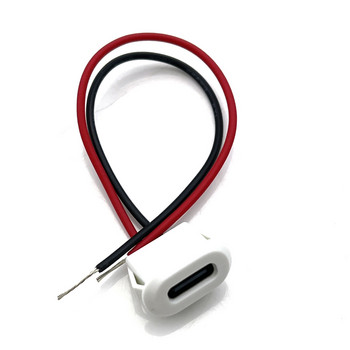 2-пинов USB-C тип Водоустойчив USB конектор Женска основа с директна компресия Интерфейс за зареждане с женско гнездо със заваръчен проводник