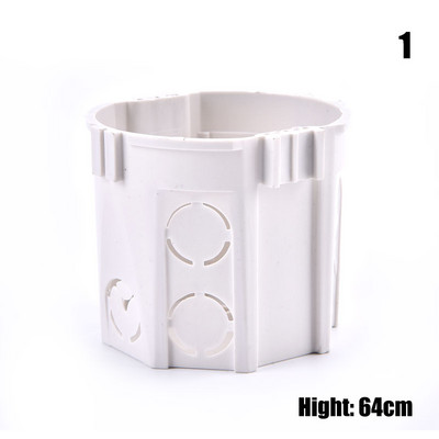 Sienas montāžas baltās kastes iekšējā kasete ES standarta slēdža un kontaktligzdas apaļas bāzes vadu kārbai