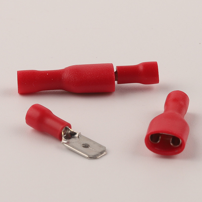 6,3 mm ženski muški PVC konektor Konektor za električno ožičenje Izolirani spojni terminal Spade Plavo Žuto Crveno FDFD MDD2