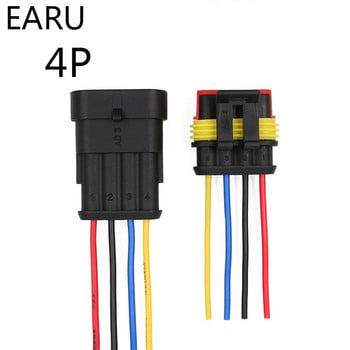 1 комплект AMP 1P 2P 3P 4P 5P 6P Way Водоустойчив електрически автоматичен конектор Мъжки Женски щепсел с кабелен сноп за кола мотоциклет