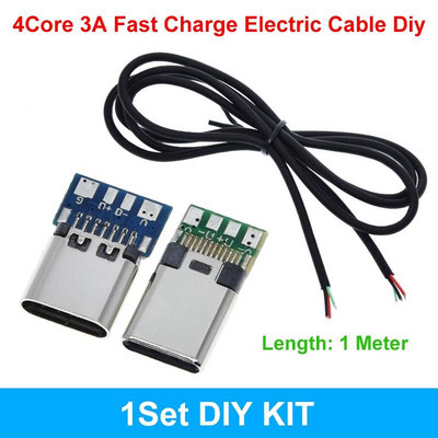 10PCS USB 3.1 Type-C konektor 12 24 pina ženska/muška utičnica utičnica adapter za lemljenje žice i kabela 24 pina podrška PCB ploča