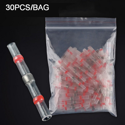 Termiski saraušanās stiepļu savienotāji 10/20/30 gab SST21 ūdensnecaurlaidīga uzmava AWG22-18 elektriskais savienojums, konservēts lodēšanas blīvējuma spaile