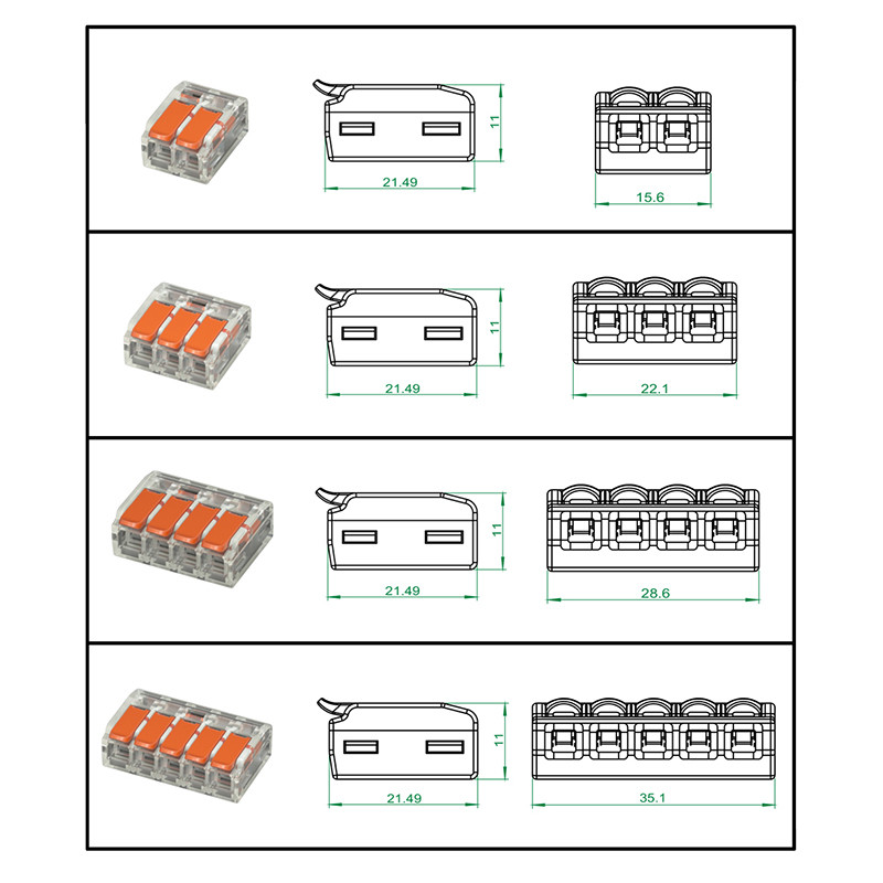 0,4-6,0 mm 30/50/100 komada & SET Mini brzi univerzalni žičani konektor Jednostavno brzo ožičenje Automobilski i terminali za solarnu energiju