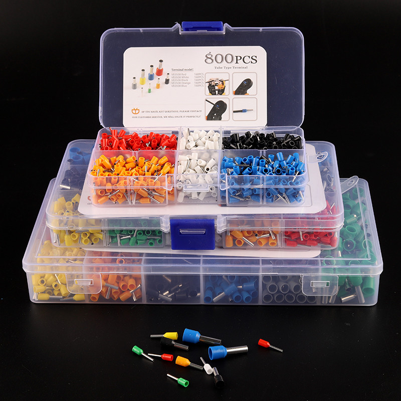 800 KOM VE cjevasta terminalna kutija pakirana u električnu cijevnu ferulu Terminal s izoliranim žičanim konektorom Komplet za stezanje stezaljki