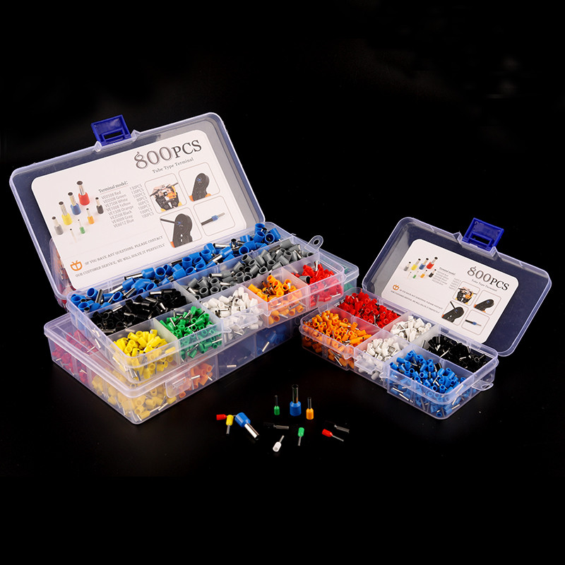 800 KOM VE cjevasta terminalna kutija pakirana u električnu cijevnu ferulu Terminal s izoliranim žičanim konektorom Komplet za stezanje stezaljki