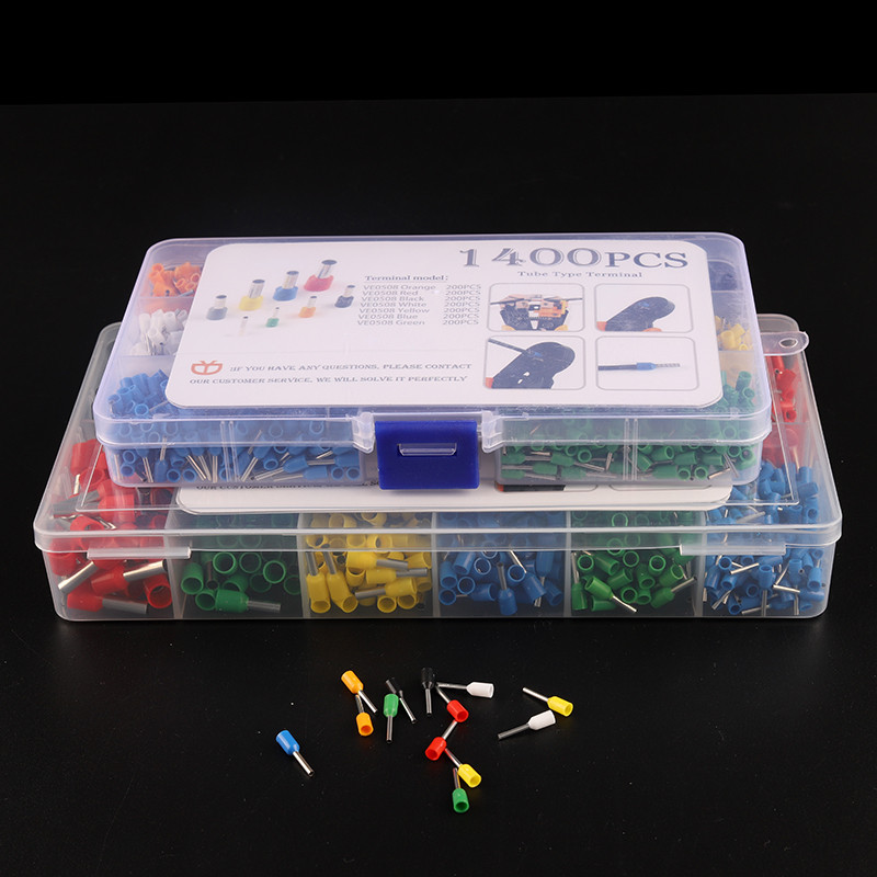 1400PCS kabelske žice konektor električni cijev stezaljke više stilova kutije predizolirani crimping Sleeve terminal odijelo