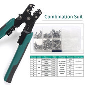 180 GAB kārbas presēšanas terminālis ar knaibles kombināciju 2,8/4,8/6,3 mm savienotāja vīrišķā vīrišķā vadu kabeļa savienošanas spailes uzvalks