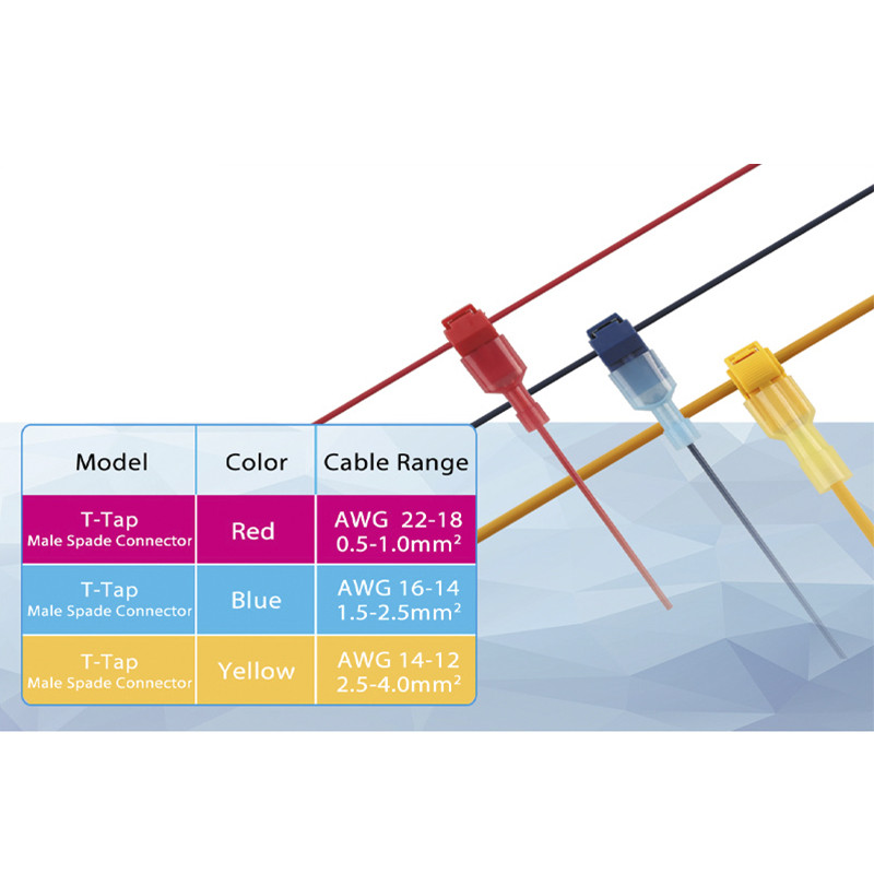 „T-Tap“ elektros laidų jungtys Greitai nusiimantys sujungimo laidų gnybtai Laidų sujungimo čiaupo elektrinis automobilio garso rinkinio įrankis