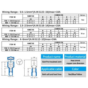 180PCS Κουτιά καλωδίων Αδιάβροχη σφραγίδα συγκόλλησης Θερμοσυστελλόμενοι ακροδέκτες Θηλυκό Αρσενικό κιτ ακροδεκτών πτύχωσης ηλεκτρικής αποσύνδεσης