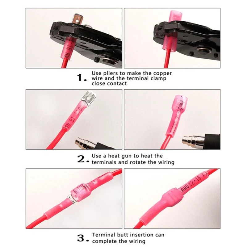 180PCS žičane konektore u kutiji Vodootporne lemljene brtve Termoskupljajuće stezaljke Ženske muške električne rastavljive stezaljke Komplet