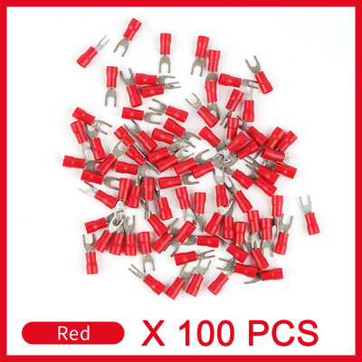 100PCS SV2-3/4/5/6 Izolirani lopaticasti terminalni blok konektor Lug Crimp kabelska žica Račvasti kraj Izolacijski terminal 16~14AWG