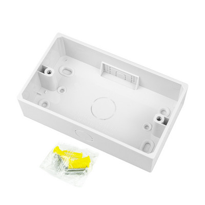 Avoir White 146 Tips Sienas ārējā montāža ligzda Slēdža kārba Virsma Instalācija Savienojuma vads Aizmugures kastes Plastmasa 146mm*86mm