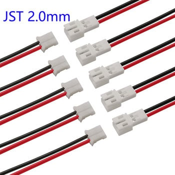 10/5/2 Pairs Small Mini JST 1,25mm PH2,0 XH2,54 2 Pin Male Female Plug Jack Connector Cable JST 1,25/2,0/2,54 2P Electronic Wire