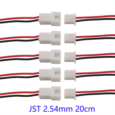 10/5/2 pāri mazi mini JST 1,25 mm PH2,0 XH2,54 2 kontaktu vīrišķā kontaktdakšas ligzdas savienotāja kabelis JST 1,25/2,0/2,54 2P elektroniskais vads