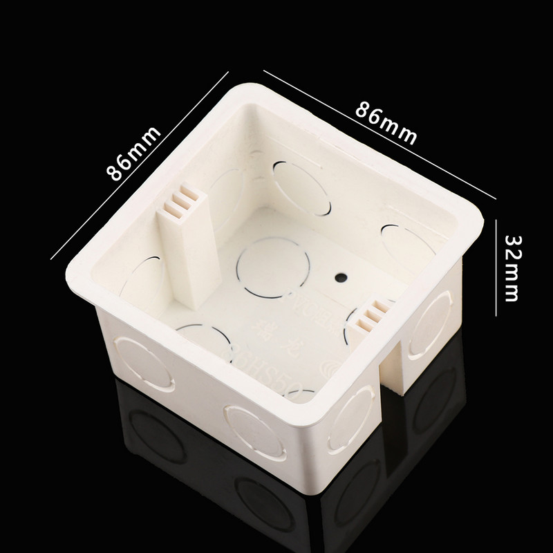 86 * 86 *50 mm Kućna plastika otporna na plamen Waring Stražnja kutija Zidni prekidač Sakriveno dno Zadebljani zidni prekidač Razvodna kutija