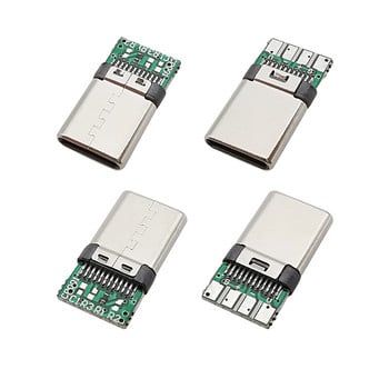 5Pcs TYPE C USB 3.1 24-щифтов мъжки щепсел Заваръчен конектор Адаптер с корпус Type-C щепсели за зареждане Аксесоари за кабел за данни Ремонт