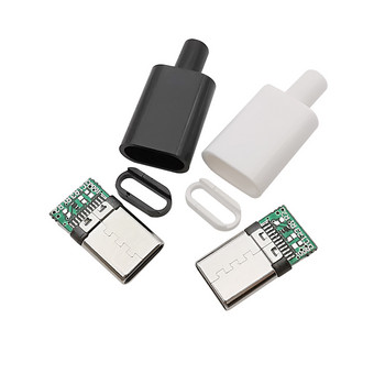 5Pcs TYPE C USB 3.1 24-щифтов мъжки щепсел Заваръчен конектор Адаптер с корпус Type-C щепсели за зареждане Аксесоари за кабел за данни Ремонт