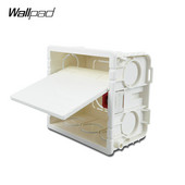 Tapetes montāžas plastmasas kastes korpuss ar vāka vāku sienas slēdža ligzdai 86x86 mm nerūsējošā tērauda skrūvju uzgriežņi