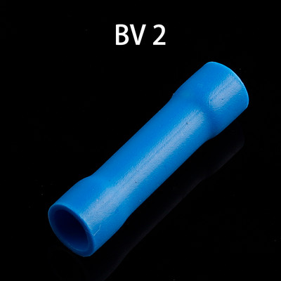 PVC vara vadu izolēti taisnu vadu sadursmju savienotāji Elektrības vadu kabeļu presēšanas spaiļu komplekts BV1.25 Red BV2 Blue BV5.