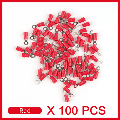 100PCS RV2-3.2 RV2-4 RV2-5 RV2-6 RV2-8 RV2-10 prstenom izolirani terminalni kabel Crimp terminal 1.5-2.5mm2 kabelski žičani konektor